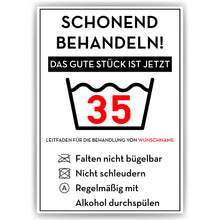 Laden Sie das Bild in den Galerie-Viewer, Personalisiertes Geschenk zum 35. Geburtstag Frau Mann Wäsche Lustige Geschenkidee 35 Jahre Geburtstagskarte Witzige Party Deko
