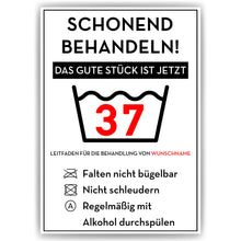 Laden Sie das Bild in den Galerie-Viewer, Personalisiertes Geschenk zum 37. Geburtstag Frau Mann Wäsche Lustige Geschenkidee 37 Jahre Geburtstagskarte Witzige Party Deko
