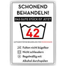 Laden Sie das Bild in den Galerie-Viewer, Personalisiertes Geschenk zum 42. Geburtstag Frau Mann Wäsche Lustige Geschenkidee 42 Jahre Geburtstagskarte Witzige Party Deko
