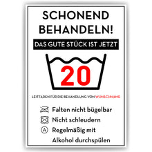 Laden Sie das Bild in den Galerie-Viewer, Personalisiertes Geschenk zum 20. Geburtstag Frau Mann Wäsche Lustige Geschenkidee 20 Jahre Geburtstagskarte Witzige Party Deko
