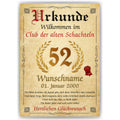 52. Geburtstag Urkunde personalisiert ALTE SCHACHTEL Geschenk Frau Geburtstagskarte Deko Bild