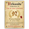 97. Geburtstag Urkunde personalisiert ALTE SCHACHTEL Geschenk Frau Geburtstagskarte Deko Bild