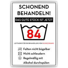 Laden Sie das Bild in den Galerie-Viewer, Personalisiertes Geschenk zum 84. Geburtstag Frau Mann Wäsche Lustige Geschenkidee 84 Jahre Geburtstagskarte Witzige Party Deko
