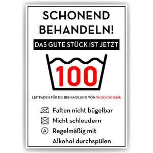 Personalisiertes Geschenk zum 100. Geburtstag Frau Mann Wäsche Lustige Geschenkidee 100 Jahre Geburtstagskarte Witzige Party Deko