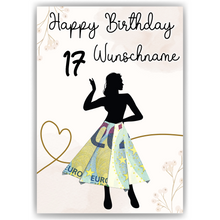 Laden Sie das Bild in den Galerie-Viewer, Geldgeschenk zum 17. Geburtstag Personalisiert Frauen Geburtstagsgeschenk Freundin Geld Geschenkidee

