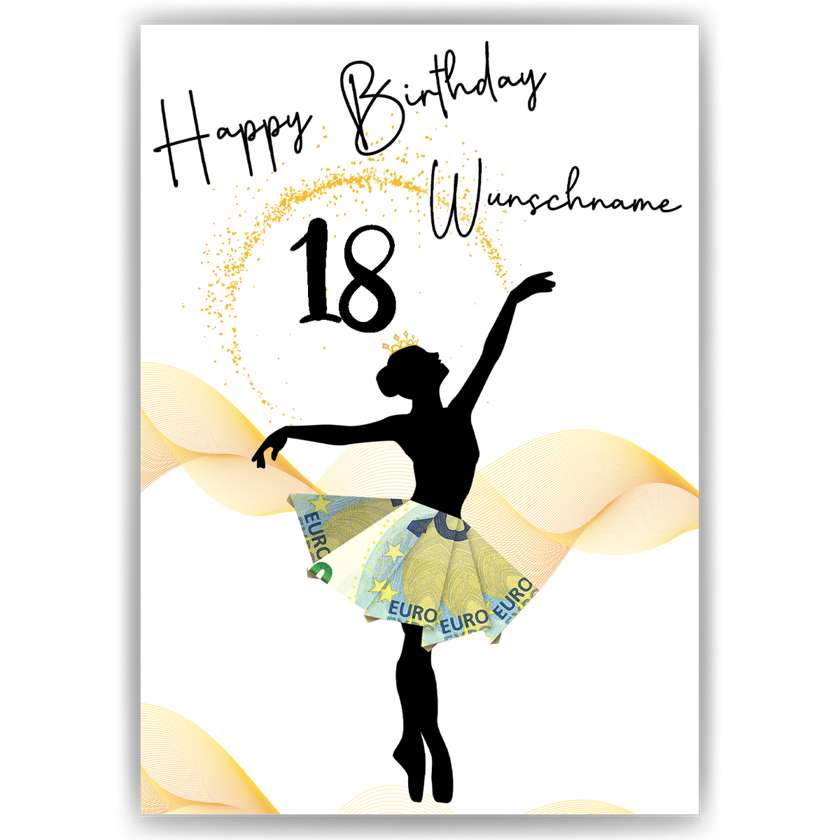 18. Geburtstag Geldgeschenk Personalisiert Frauen Freundin Geld Ballerina Geburtstagskarte Ballett
