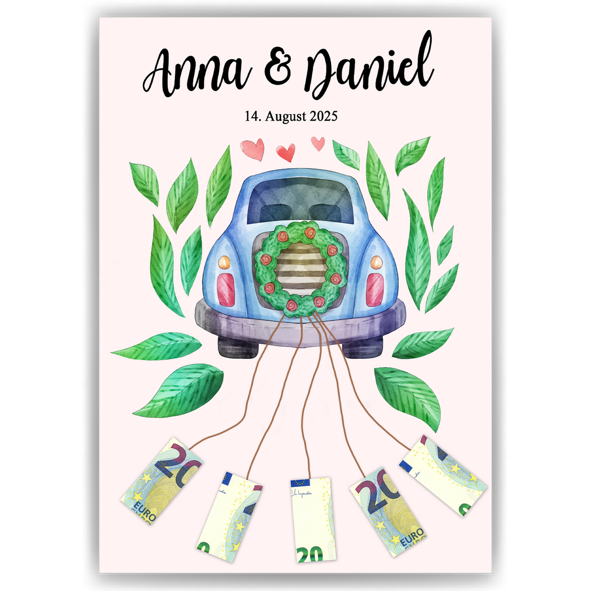 Personalisiertes Geldgeschenk Hochzeitsgeschenk personalisierbar