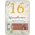Personalisiertes Geldgeschenk zum 16. Geburtstag Männer Frauen Geburtstagsgeschenk Geld Geschenkidee personalisierbar