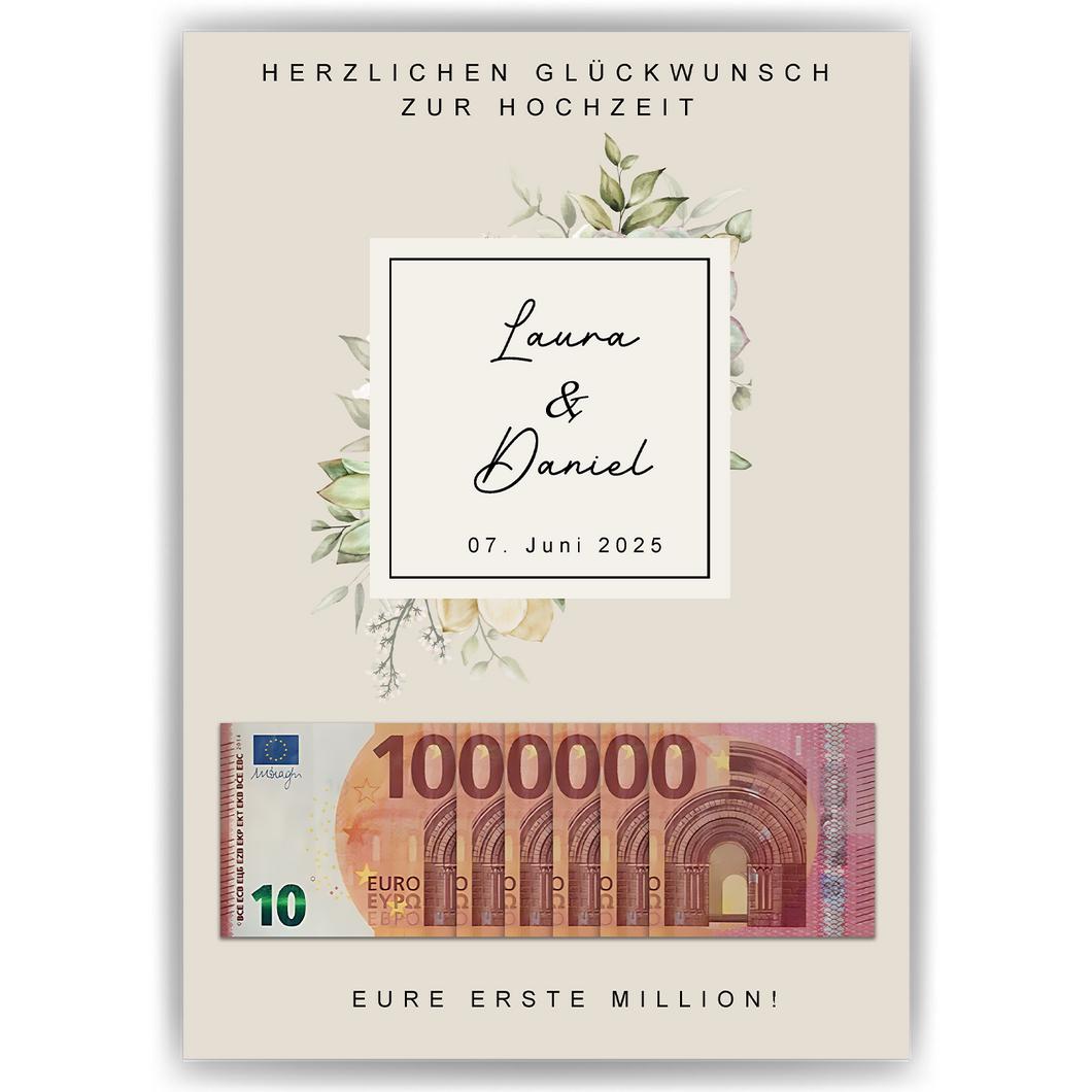 Personalisiertes Hochzeitsgeschenk Geldgeschenk Brautpaar Hochzeit Geld