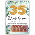 Personalisiertes Geldgeschenk zum 35. Geburtstag Männer Frauen Geburtstagsgeschenk Geld Geschenk personalisierbar