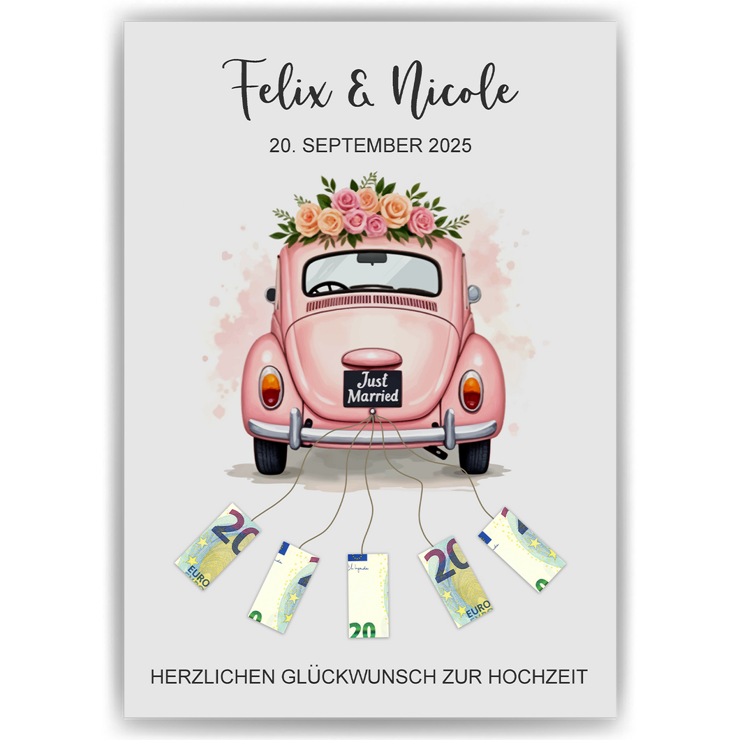 Hochzeitsgeschenk Personalisiert Geldgeschenk Hochzeitsauto Brautpaar Hochzeit personalisierbar