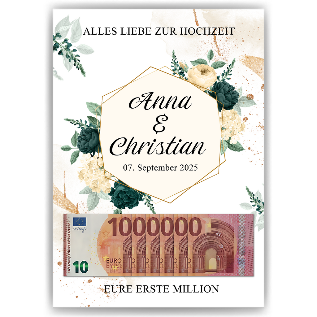 Personalisiertes Hochzeitsgeschenk Geldgeschenk für Brautpaar Hochzeit Geld verschenken