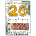 Personalisiertes Geldgeschenk zum 20. Geburtstag Männer Frauen Geburtstagsgeschenk Geld Geschenk personalisierbar