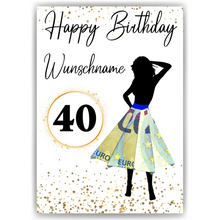 Laden Sie das Bild in den Galerie-Viewer, 40. Geburtstag Geldgeschenk Personalisiert Frauen Geburtstagsgeschenk Geld Geschenk personalisierbar
