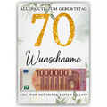 Personalisiertes Geldgeschenk zum 70. Geburtstag Frauen Männer Geburtstagsgeschenk Geld Geschenkidee personalisierbar