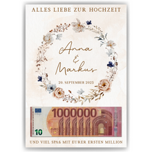 Laden Sie das Bild in den Galerie-Viewer, Hochzeitsgeschenk Personalisierbar Geldgeschenk Brautpaar Geld verschenken Hochzeit Geschenk personalisiert
