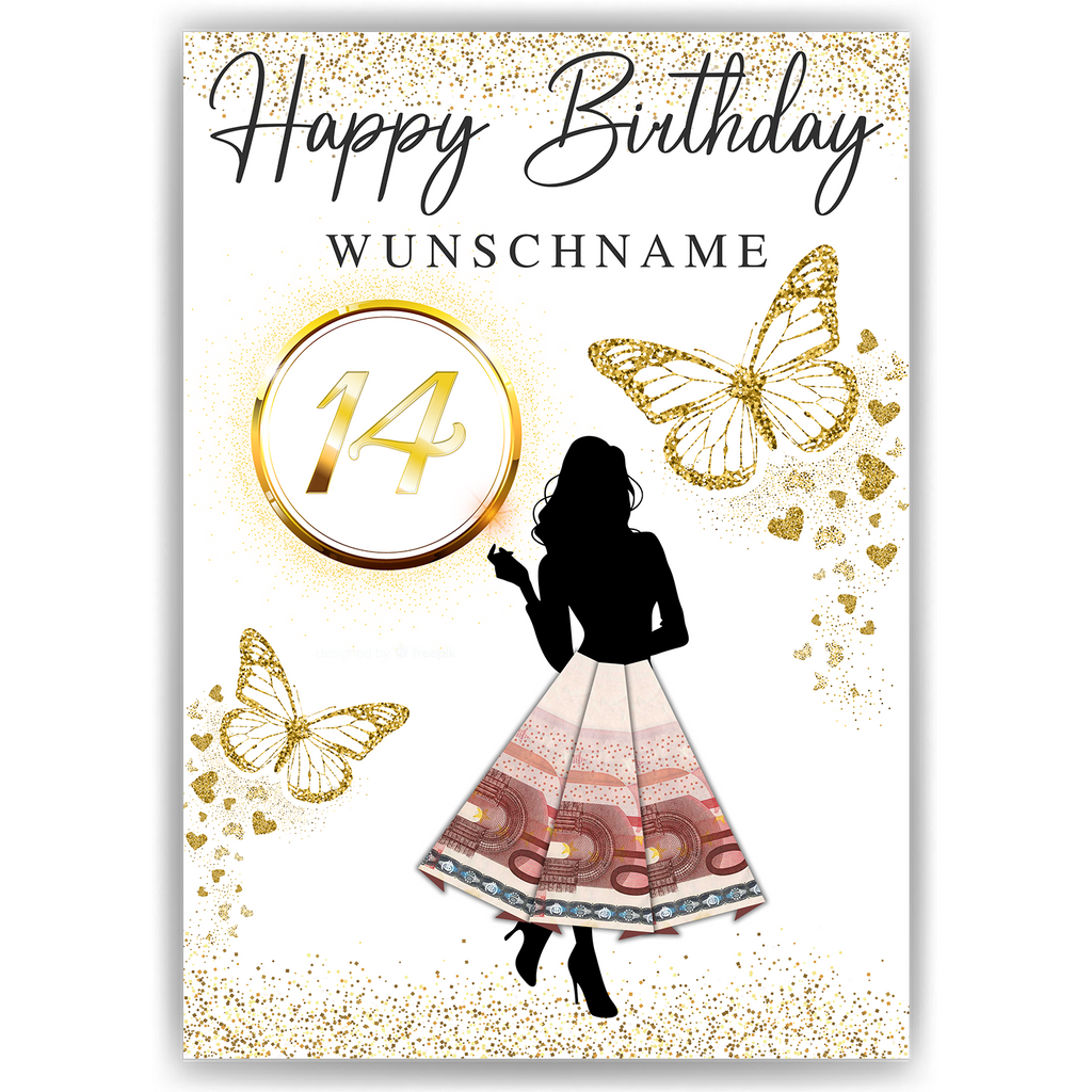 14. Geburtstag Geldgeschenk Personalisiert Frauen Geburtstagsgeschenk Geld Geschenkidee