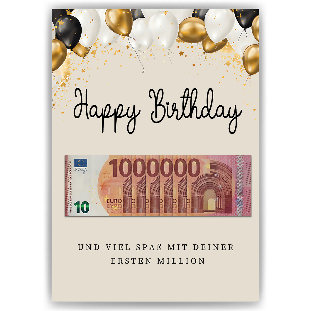 Geldgeschenk Geburtstag - erste Million - Lustiges Geburtstagsgeschenk Mann Frau Witzige Geschenkidee Geld kreativ verschenken