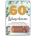 Personalisiertes Geldgeschenk zum 60. Geburtstag Männer Frauen Geburtstagsgeschenk Geld Geschenk personalisierbar