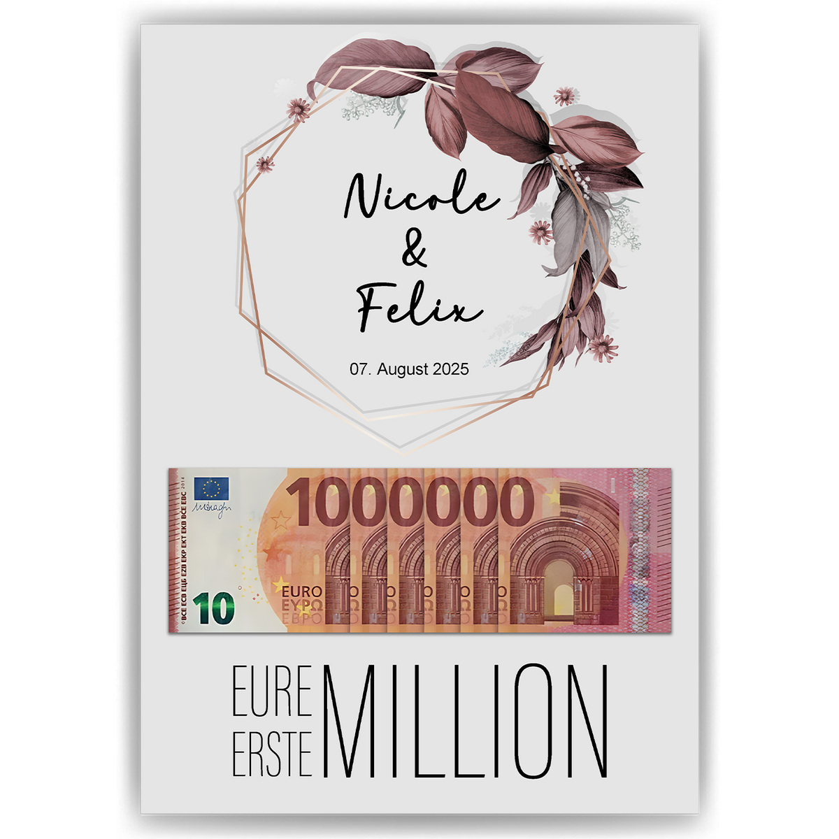 Personalisiertes Hochzeitsgeschenk Geldgeschenk Brautpaar Hochzeit Geld