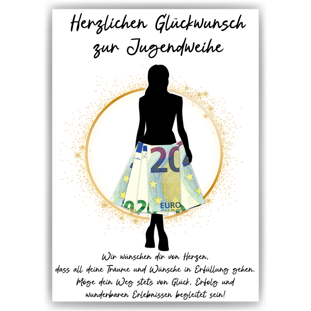 Geldgeschenk Jugendweihe Mädchen Geschenk zur Jugendweihe Deko Karte
