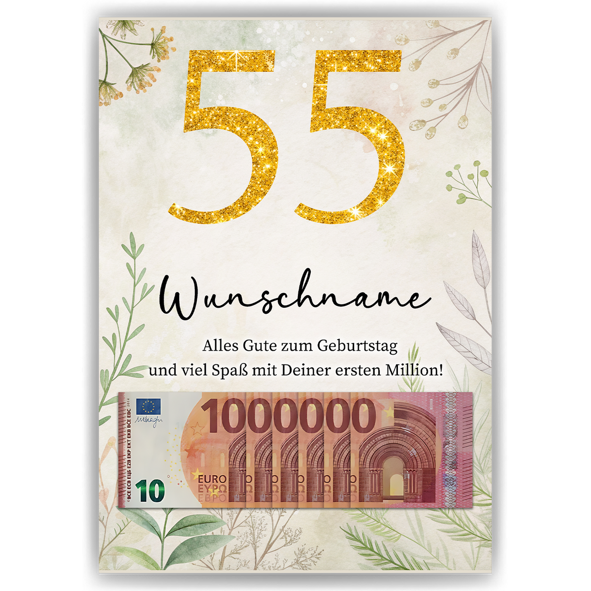 Personalisiertes Geldgeschenk zum 55. Geburtstag Männer Frauen Geburtstagsgeschenk Geld Geschenkidee personalisierbar