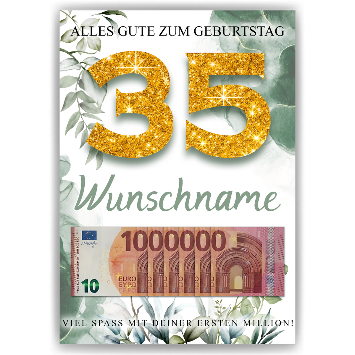 Personalisiertes Geldgeschenk zum 35. Geburtstag Männer Frauen Geburtstagsgeschenk Geld Geschenk personalisierbar