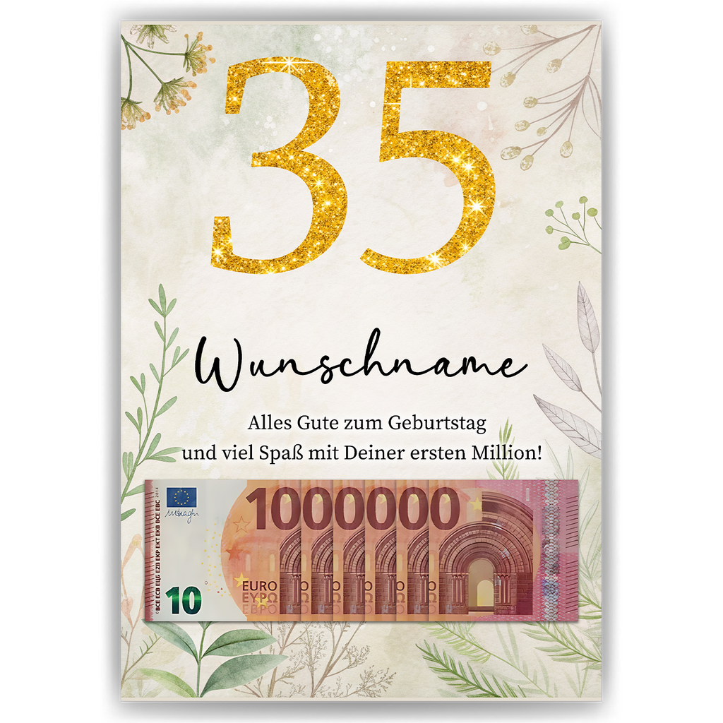 Personalisiertes Geldgeschenk zum 35. Geburtstag Männer Frauen Geburtstagsgeschenk Geld Geschenkidee personalisierbar