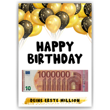 Laden Sie das Bild in den Galerie-Viewer, Geldgeschenk Geburtstag Männer Frauen Geschenkidee Geld - Deine erste Million
