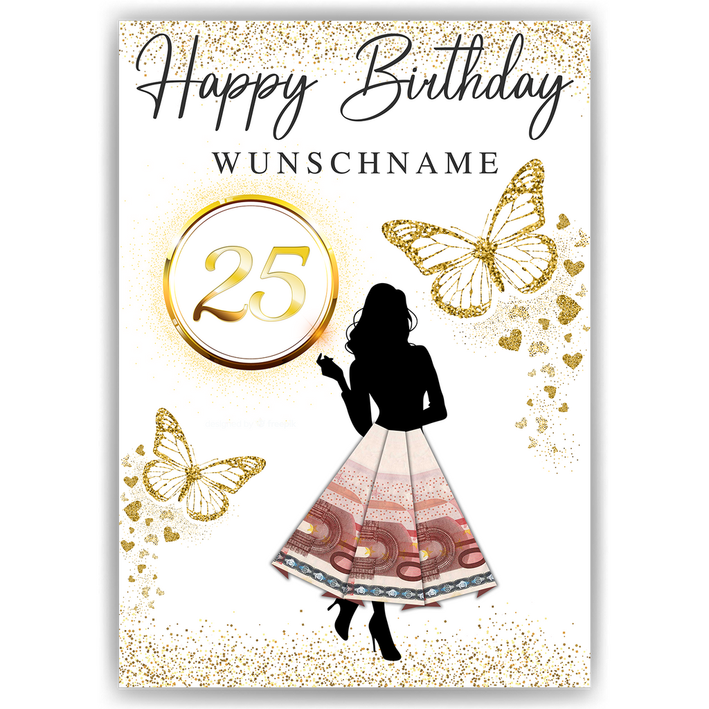 25. Geburtstag Geldgeschenk Personalisiert Frauen Geburtstagsgeschenk Geld Geschenkidee