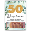Personalisiertes Geldgeschenk zum 50. Geburtstag Männer Frauen Geburtstagsgeschenk Geld Geschenk personalisierbar