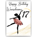 17. Geburtstag Geldgeschenk Personalisiert Frauen Freundin Geld Ballerina Geburtstagskarte Ballett