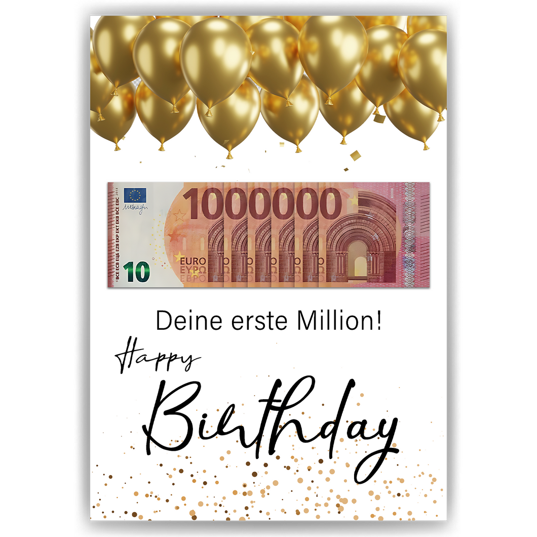 Geldgeschenk Geburtstag | erste Million | Geburtstagsgeschenk Männer Frauen Lustige Geschenkidee Geld verschenken