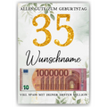 Personalisiertes Geldgeschenk zum 35. Geburtstag Frauen Männer Geburtstagsgeschenk Geld Geschenkidee personalisierbar