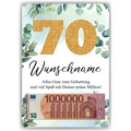 Personalisiertes Geldgeschenk zum 70. Geburtstag Männer Frauen Geburtstagsgeschenk Geld Geschenk personalisierbar