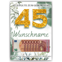 Laden Sie das Bild in den Galerie-Viewer, Personalisiertes Geldgeschenk zum 45. Geburtstag Männer Frauen Geburtstagsgeschenk Geld Geschenk personalisierbar
