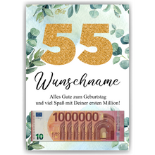 Laden Sie das Bild in den Galerie-Viewer, Personalisiertes Geldgeschenk zum 55. Geburtstag Männer Frauen Geburtstagsgeschenk Geld Geschenk personalisierbar
