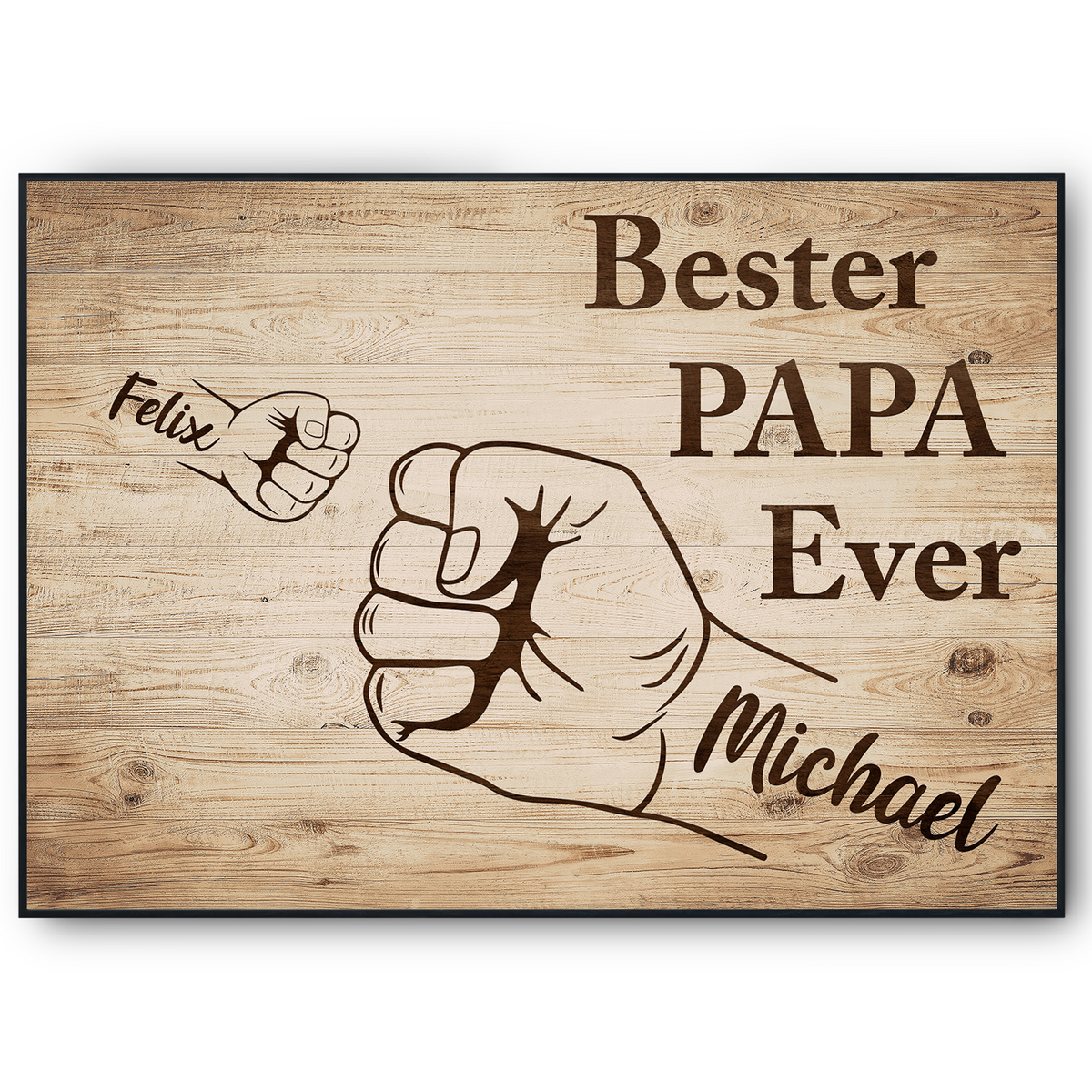Bester Papa Geschenk personalisiert | Vater Geburtstag Papa Familienbild | Vatertag personalisiertes Geschenk Papa Kinder