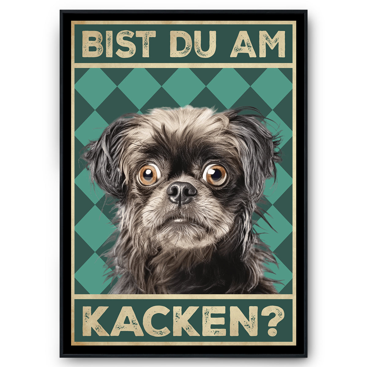 Bolonka Zwetna - Bist du am Kacken? Hunde Poster Badezimmer Gästebad Wandbild Klo Toilette Dekoration Lustiges Gäste-WC Bild DIN A4
