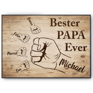 Bester Papa Geschenk personalisiert | Vater Geburtstag Papa Familienbild | Vatertag personalisiertes Geschenk Papa Kinder