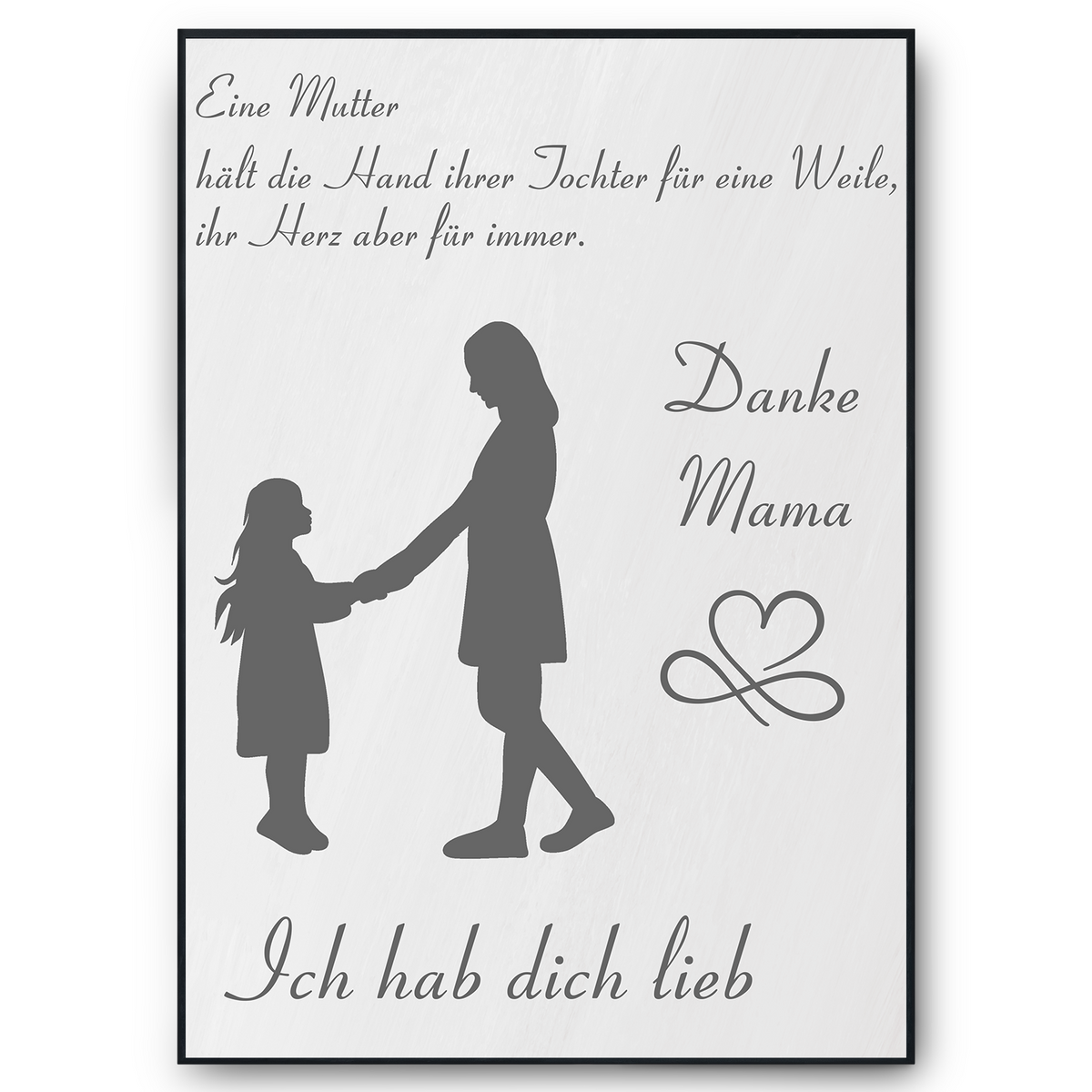 Mama Tochter Poster Kunstdruck DIN A4 Danksagung Muttertag Geschenk Dankeschön Beste Mutter Wandbild Mama Geburtstag Weihnachten
