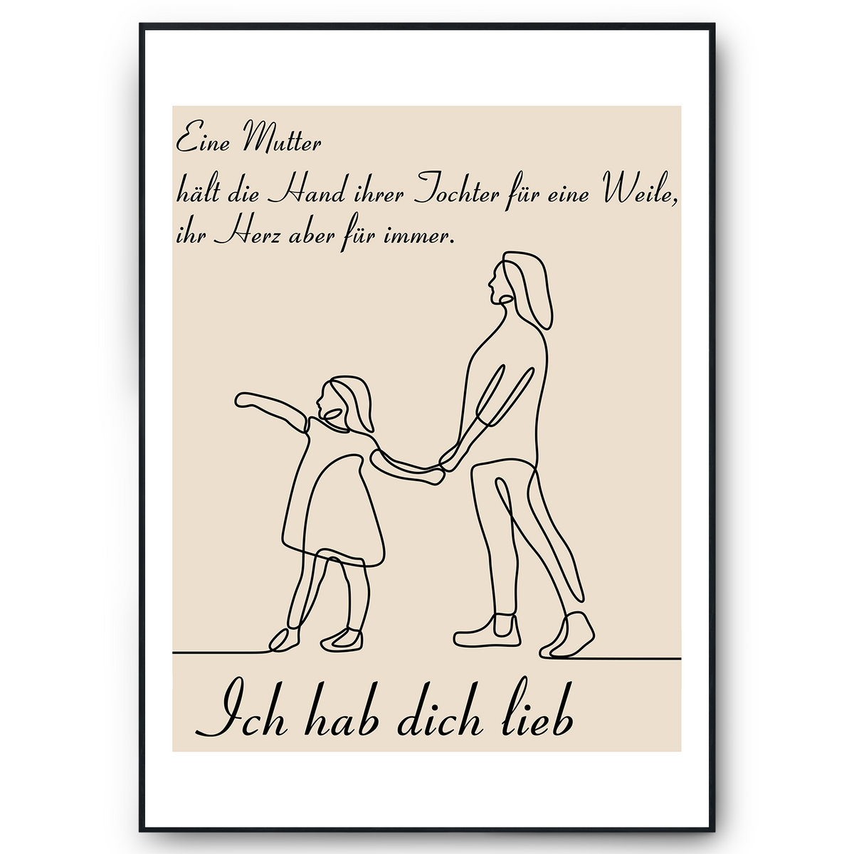 Mama Tochter Poster personalisierbar DIN A4 Kunstdruck Danksagung Muttertag Geschenk Beste Mutter Wandbild
