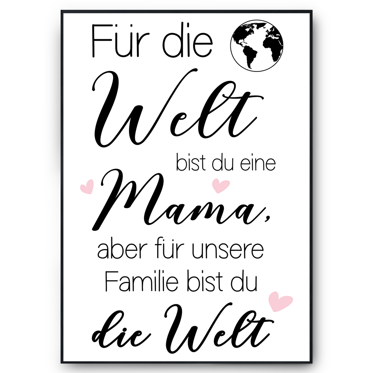 Mama DIN A4 Poster Danksagung Kunstdruck Muttertag Geschenk Dankeschön Beste Mutter Wandbild Mama Geburtstag Weihnachten