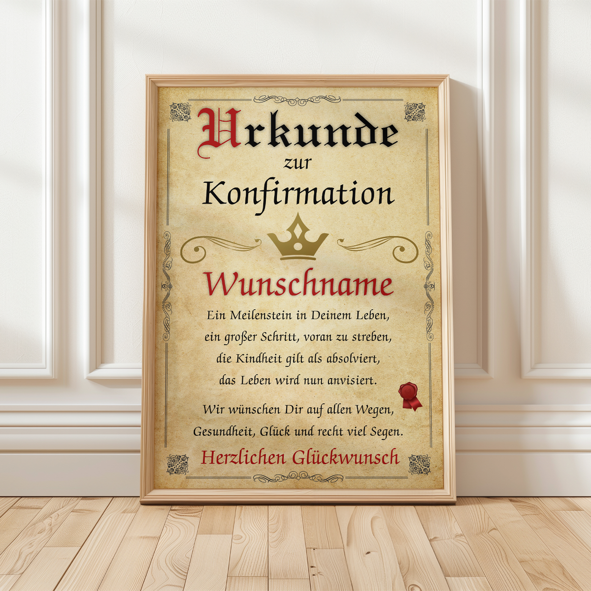 Urkunde zur Konfirmation personalisiert Konfirmationsgeschenk mit Wunschname Karte Konfirmation Deko
