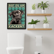 Laden Sie das Bild in den Galerie-Viewer, Cane Corso - Bist du am Kacken? Hunde Poster Badezimmer Gästebad Wandbild Klo Toilette Dekoration Lustiges Gäste-WC Bild DIN A4
