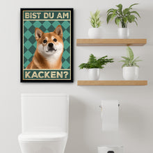 Laden Sie das Bild in den Galerie-Viewer, Shiba Inu - Bist du am Kacken? Hunde Poster Badezimmer Gästebad Wandbild Klo Toilette Dekoration Lustiges Gäste-WC Bild DIN A4
