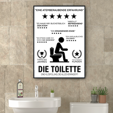 Laden Sie das Bild in den Galerie-Viewer, Toilette Poster Badezimmer Lustig Wandbild Gäste WC Deko Bad Wanddeko Klo witzige Sprüche Kunstdruck Dekoration Humor
