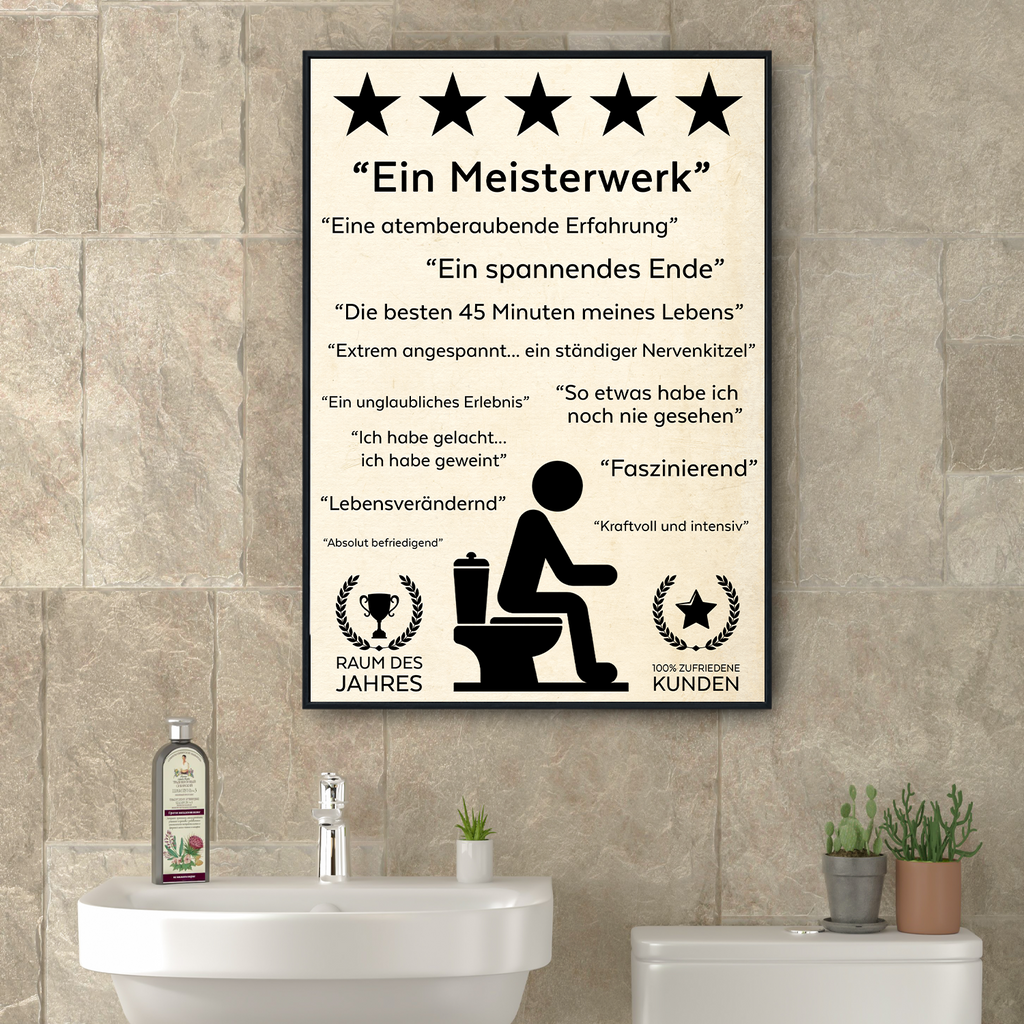 Lustiges Badezimmer Poster Toilette Sprüche Gäste-WC Wandbild Dekoration Klo Humor WC Bad Sprüche Deko Toilette