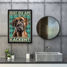 Laden Sie das Bild in den Galerie-Viewer, Mastiff - Bist du am Kacken? Hunde Poster Badezimmer Gästebad Wandbild Klo Toilette Dekoration Lustiges Gäste-WC Bild DIN A4
