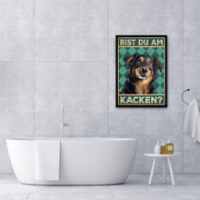 Laden Sie das Bild in den Galerie-Viewer, Hovawart - Bist du am Kacken? Hunde Poster Badezimmer Gästebad Wandbild Klo Toilette Dekoration Lustiges Gäste-WC Bild DIN A4
